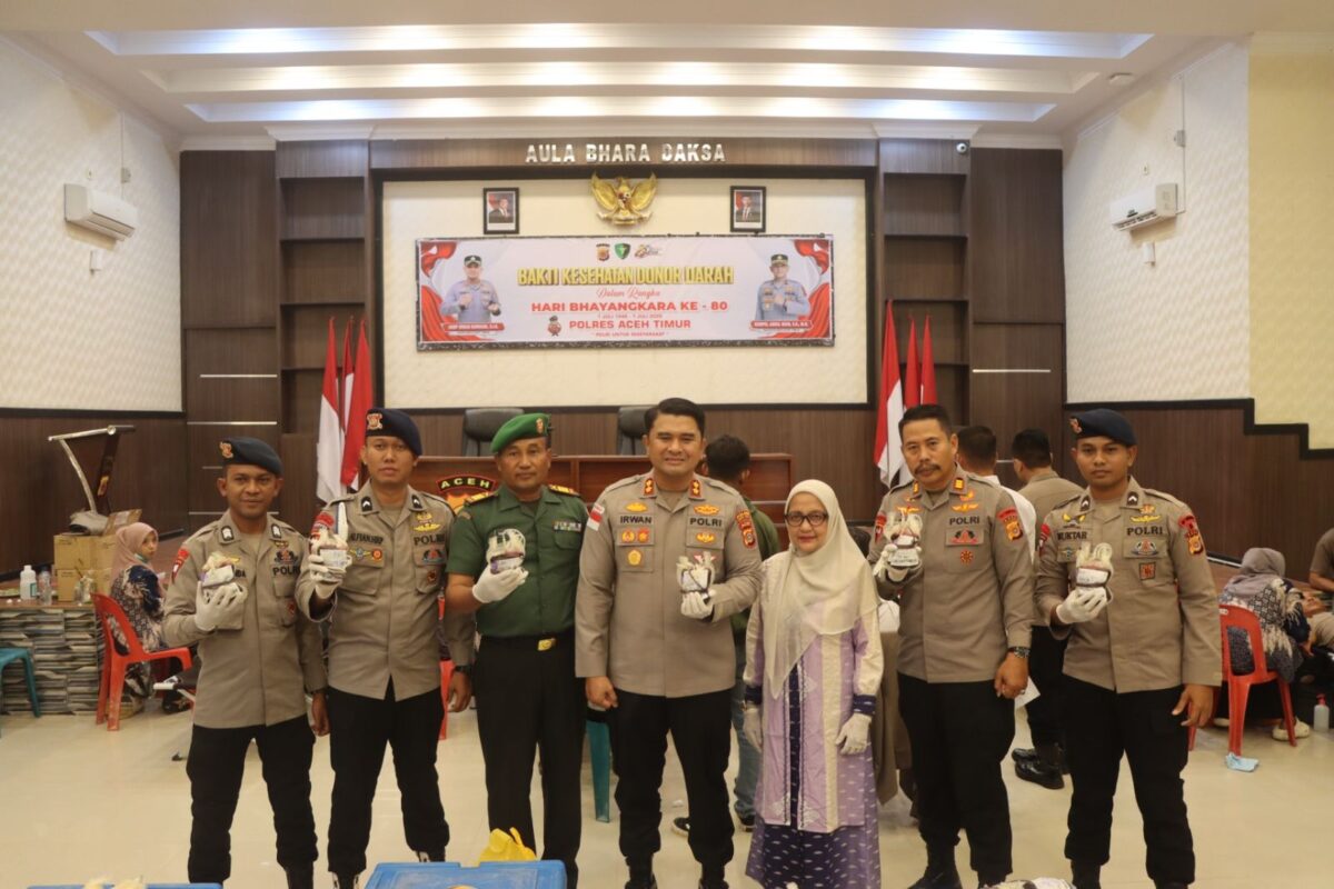 Polres Aceh Timur Kumpulkan 88 Kantong Darah