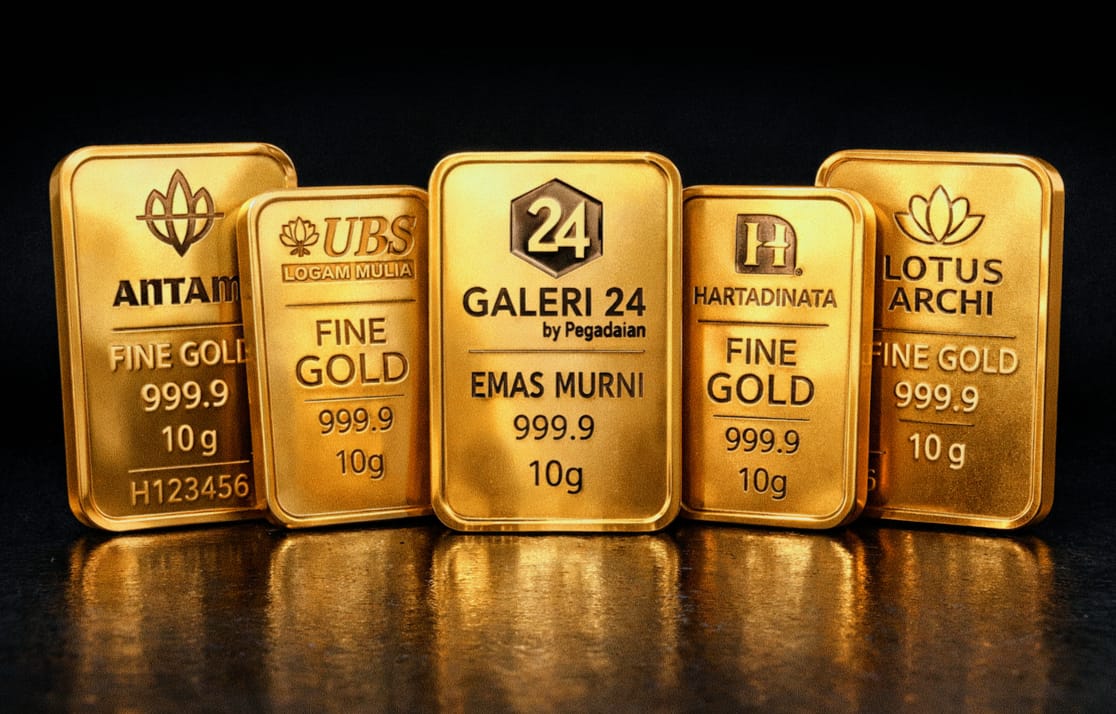 Harga Emas Pegadaian Hari Ini: Galeri24 Stabil, UBS Turun