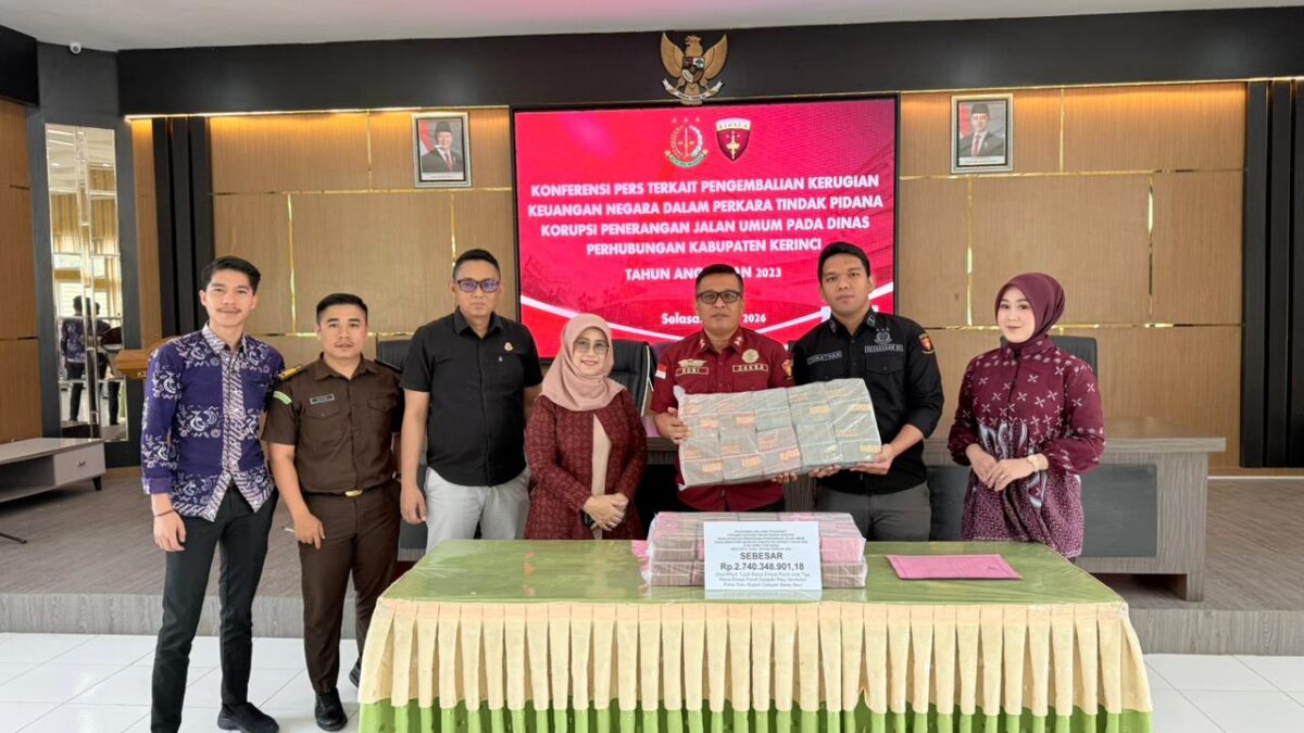 Kejari Sungai Penuh Pulihkan Rp2,74 Miliar Kerugian Negara dari Kasus Korupsi PJU