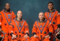 Empat astronot Artemis III NASA (dari kiri ke kanan): Andre Douglas, Luca Parmitano, Randy Bresnik, dan Frank Rubio (Foto: NASA)