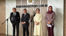 Dari kiri ke kanan: Wakil Ketua DPR RI, Saan Mustopa; Wakil Ketua DPR RI, Sufmi Dasco Ahmad, Ketua DPR RI, Puan Maharani; Wakil Ketua DPR RI, Sari Yuliati, usai Rapat Paripurna DPR RI, di Jakarta, Selasa, 21 Juli 2026 (Foto: RRI/Hana Syarif)
