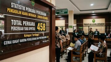 Angka perceraian di Kabupaten Merangin mencapai 458 perkara hingga Juli 2026. Mayoritas kasus merupakan cerai gugat dengan penyebab utama perselisihan rumah tangga.