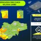 BMKG Jambi memperbarui peringatan dini cuaca 4 Agustus 2026. Hujan lebat disertai petir dan angin kencang berpotensi melanda Kerinci, Sungai Penuh, Merangin, hingga Kota Jambi sampai pukul 19.30 WIB.