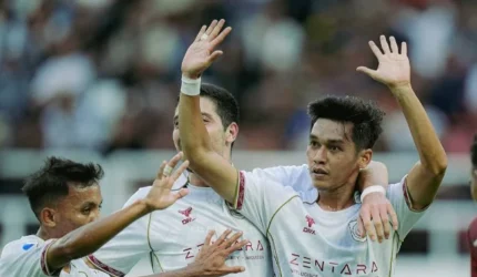 Pemain Garudayaksa FC,David Maulana saat merayakan golnya saat jumpa Java United di Stadion Jatidiri Semarang, Minggu 6 September 2026. (Foto: Garudayaksa FC)